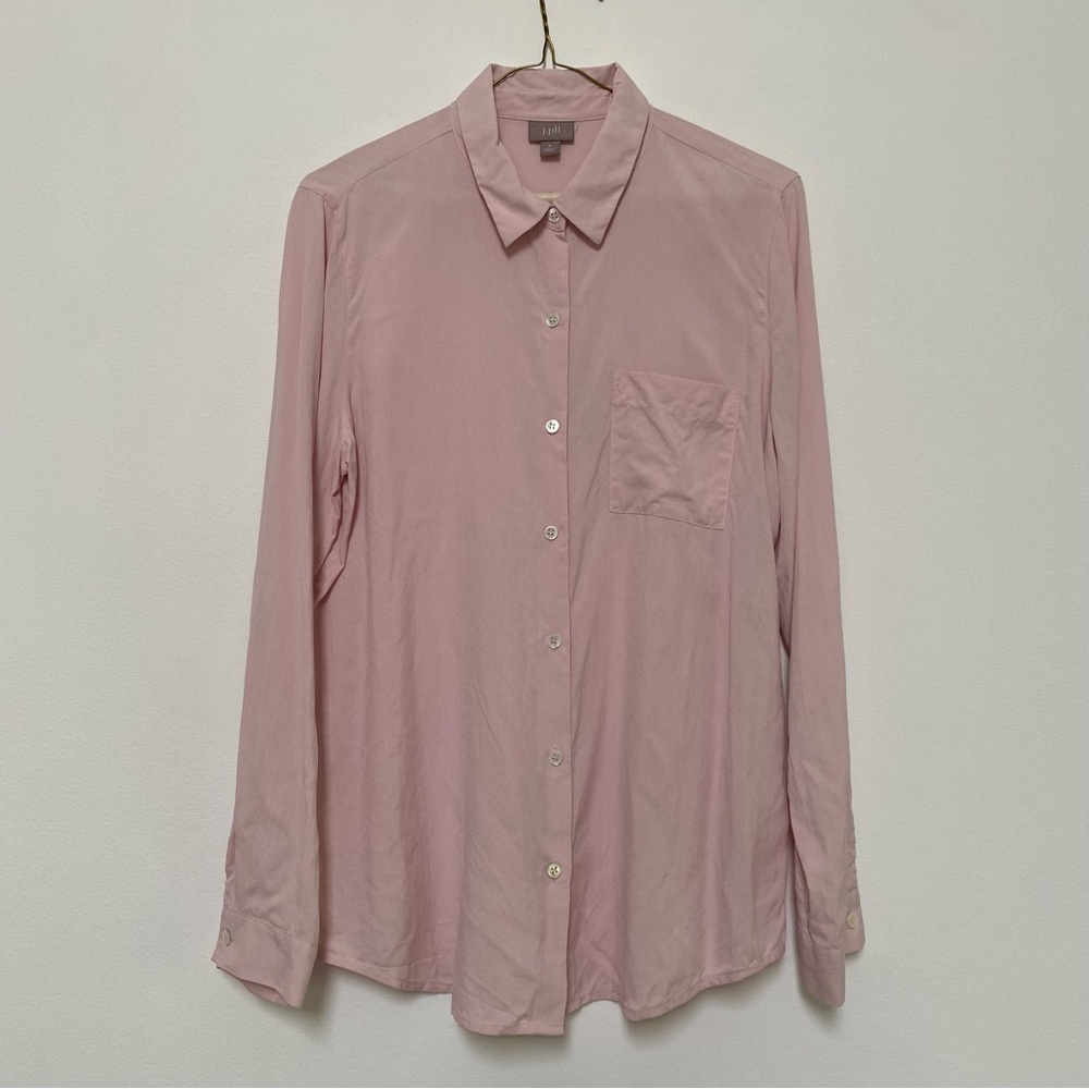 J.Jill Silk Buttoned Shirt Blush Pink Medium